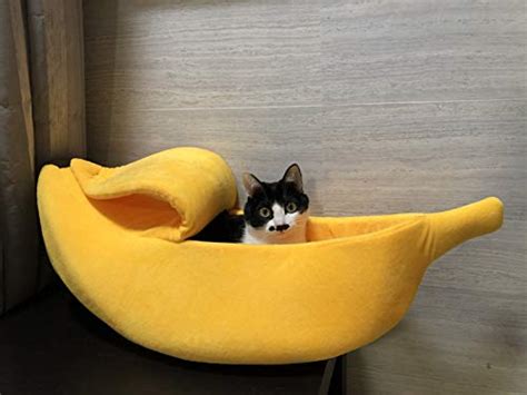 · Petgrow · Cute Banana Cat Bed House Large Size Christmas Pet Bed