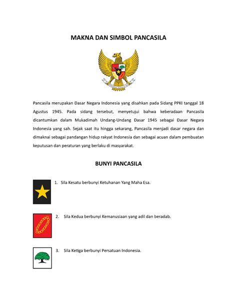 Makna Dan Simbol Pancasila Makna Dan Simbol Pancasila Pancasila