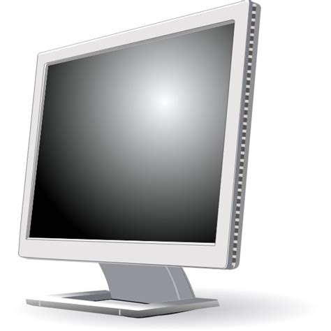 Grayscale Computer Flat Display Vector Image Free Svg
