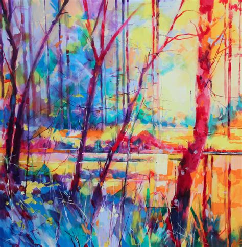 Meadowcliff Pond 100 X 100cm Acrylic On Canvas Semi Abstract