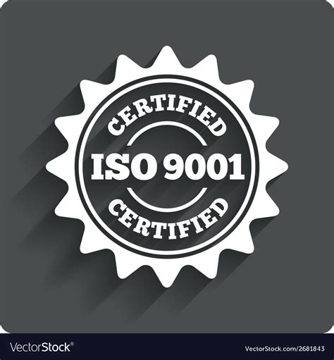 Iso 9001 Certified Sign Certification Stamp Vector Image