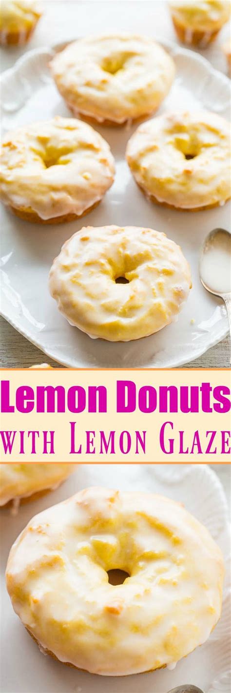 Lemon Donuts With Lemon Glaze On A Plate