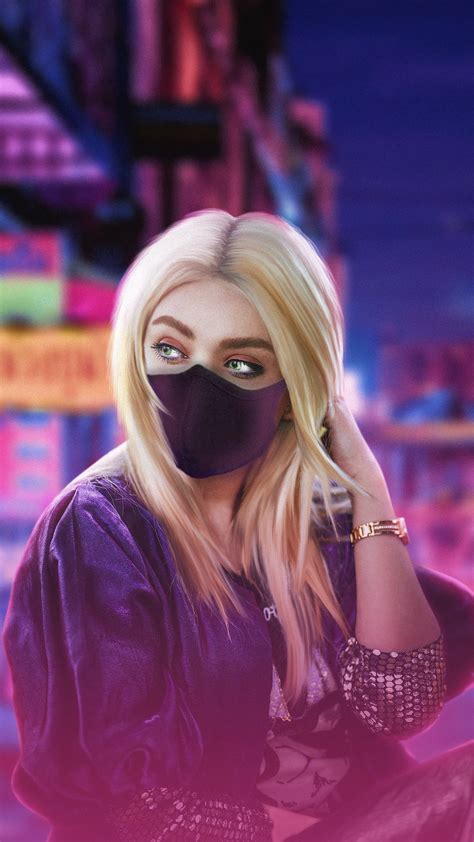 1080x1920 Blonde Girl Green Eyes With Mask 4k Iphone 76s6 Plus Pixel