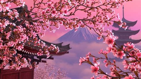 красиво япония розовое сакура 1280 X 720 Рисунки пейзажей Пейзажи