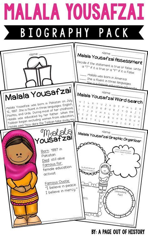 Malala yousafzai is a pakistani activist for female education and the youngest nobel prize laureate as well. Malala Yousafzai Biography Pack (Women's History) em 2020 ...