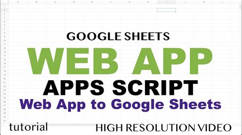 If you are new to google apps script or programming in general, google apps script web apps may seem daunting. Google Sheets Web App Example - Google Apps Script Web App ...