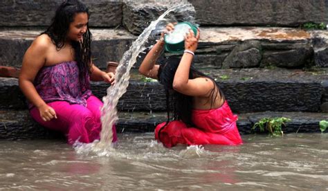 hindu women offer prayers during rishi panchami festival on the bank of bagmati river in