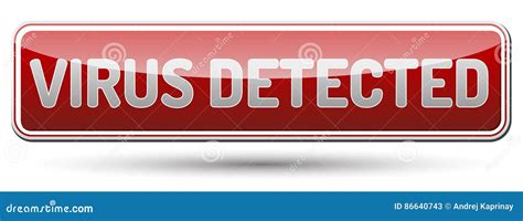 Virus Detected Glossy Banner With Shadow Stock Vector Illustration