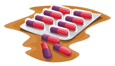 Vector Of Capsules In Strip Stock Vector Illustration Of Liquid Pill