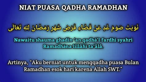 Niat Puasa Qadha Ramadhan Karena Haid Homecare24