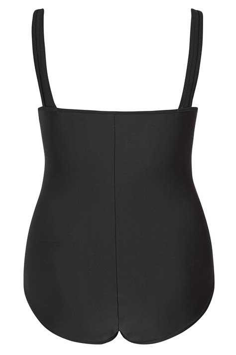 Plus Size Black Ruched Mesh Swimsuit Sizes 16 To 36 Yours Clothing