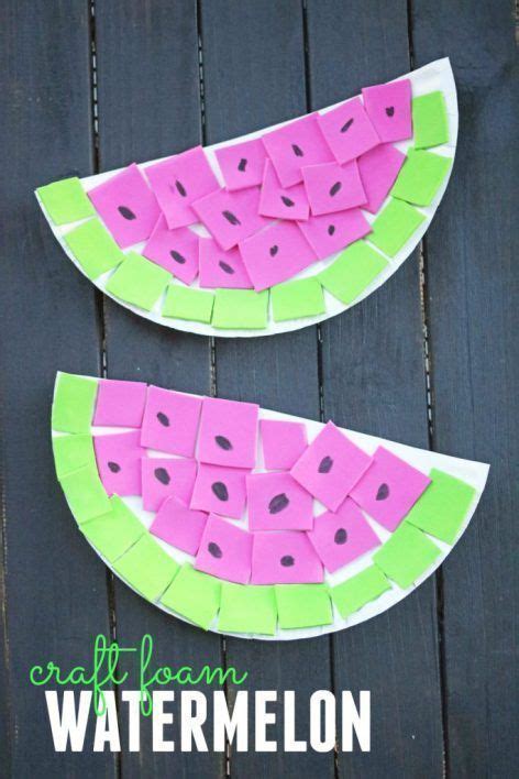 Paper Plate And Craft Foam Watermelon Summer Preschool Crafts