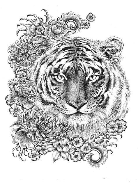 Year Of The Tiger Skull Coloring Pages Animal Coloring Pages