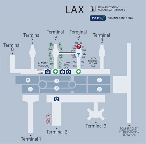 Los Angeles International Airport Map Delta Air Lines Airport Map