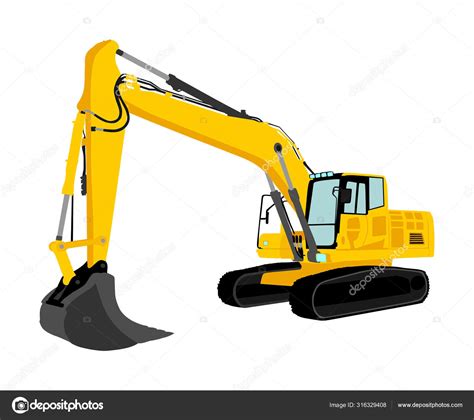 Big Bulldozer Loader Vector Isolated White Background Dusty Digger