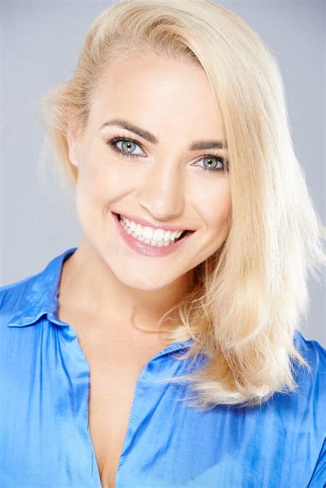 Beautiful Happy Blond Woman With A Joyful Smile Stock Photo Image Of