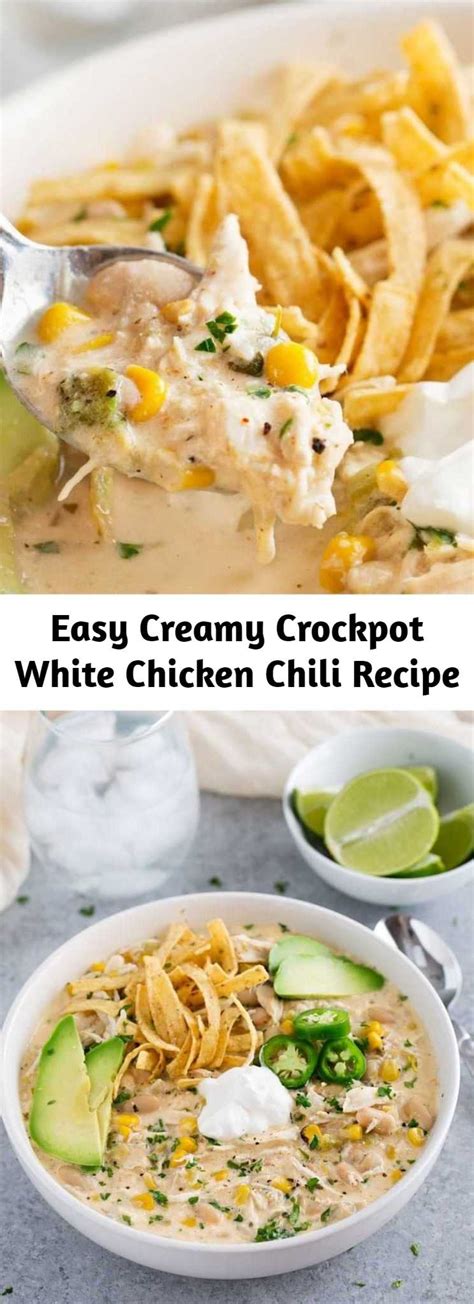 easy creamy crockpot white chicken chili recipe mom secret ingrediets