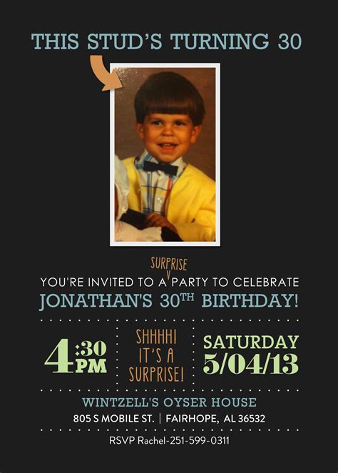 A customized mens birthday party for a great guy turning 30. Pin on Design It