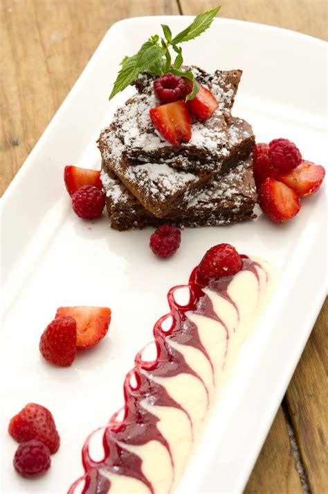 Plating desserts four different ways showing you plating ideas and plating techniques. Madame Zingara's Chocolate Brownies | Zingara's Gourmet ...