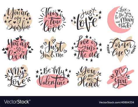 Handwritten Romantic Love Valentines Day Lettering