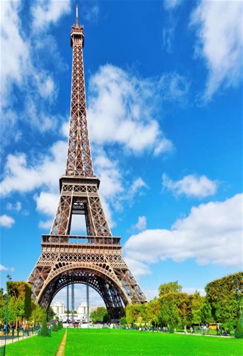 Laeacco Blue Sky Eiffel Tower Paris Scenery Portrait Baby Photography