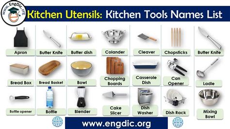 300 Kitchen Utensils Tools Appliances Names List With Pictures