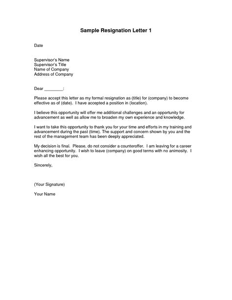 Resignation Letter Template Rich Image And Wallpaper