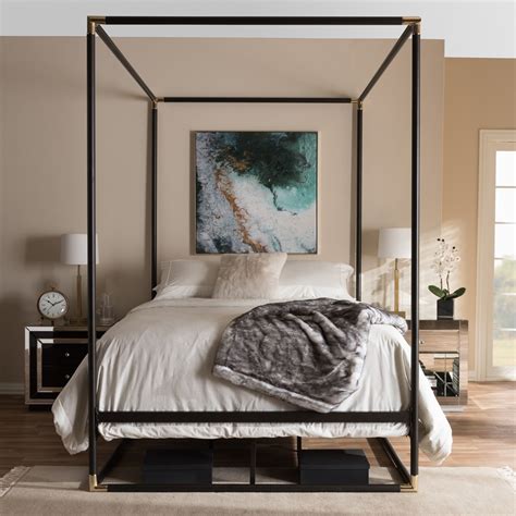 Shop for queen canopy bed at bed bath & beyond. Baxton Studio Eva Modern and Contemporary Dark Bronze ...