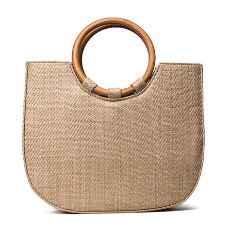 Safebet Brands2018new High End Straw Bag Solid Wood Handbag Woman