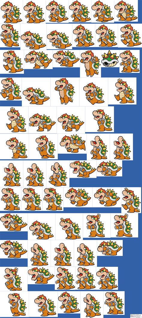 the spriters resource full sheet view paper mario color splash black bowser 2nd phase base