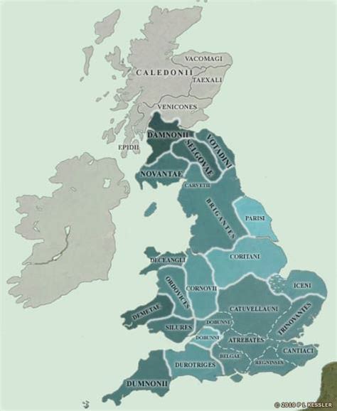 Map Of The British Isles In Ad 43 Illustration World History