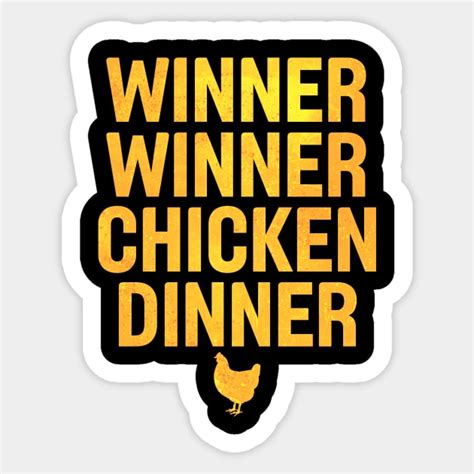 Winner Winner Chicken Dinner Distressed Gold Pubg Sticker Teepublic