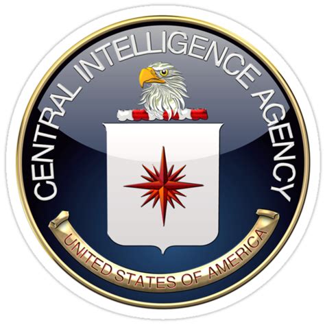 Central Intelligence Agency Cia Emblem 3d On Red Velvet Stickers By