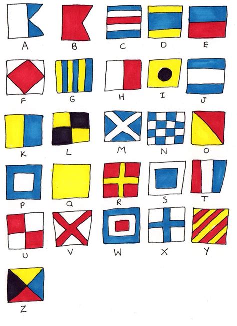 Nautical Flag Alphabet Illustration Original Etsy