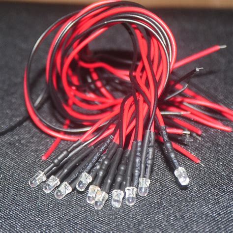 10x Red 5mm Pre Wired Led Flashing Blinking Light 12v Usa