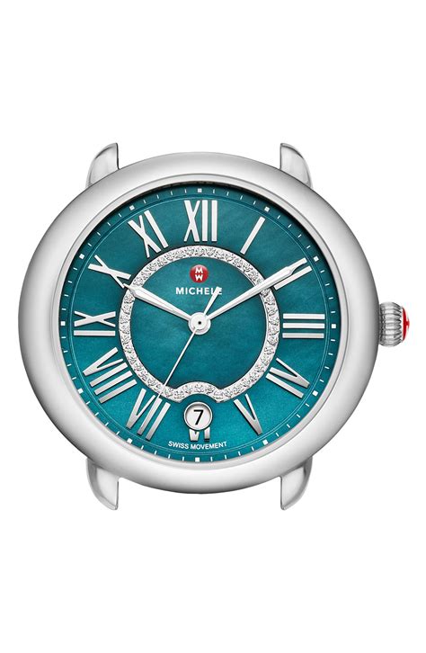 Michele Serein Mid Diamond Teal Watch Head In Blue Lyst