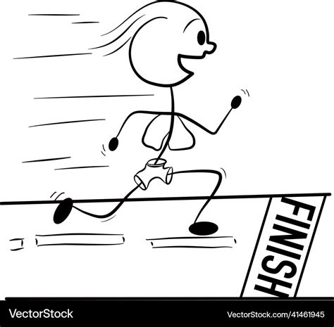 Stick Figure Running In A Race Royalty Free Vector Image
