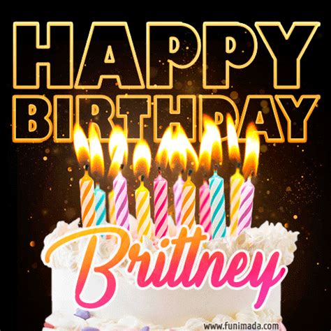 Brittney Animated Happy Birthday Cake  Image For Whatsapp — Download On