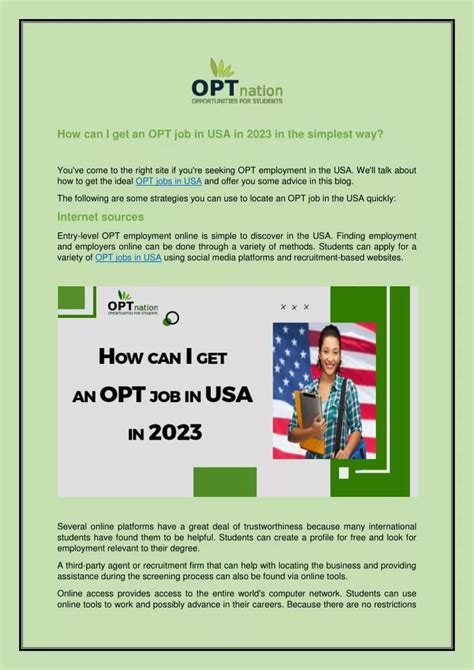 Ppt How Can I Get An Opt Job In Usa In 2023 Powerpoint Presentation