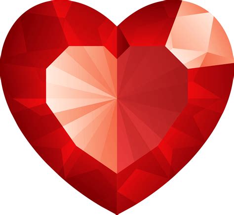 Diamond Heart Png Transparent Red
