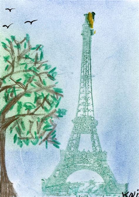 Eiffel Tower Mixed Media By Janet K Wilcox