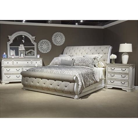 244 Br22hu Liberty Furniture King Upholstered Sleigh Bed