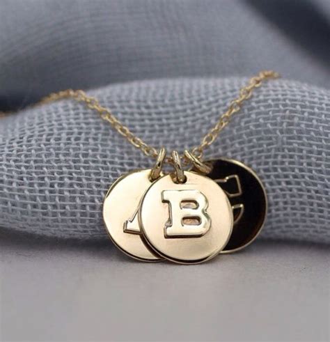 14k Solid Gold Initial Necklace Name Necklace By Nostalgii On Etsy