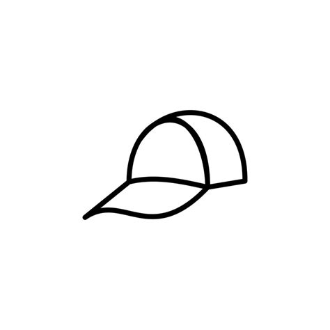 Cap Accessory Fashion Baseball Line Icon Vector Illustration Logo