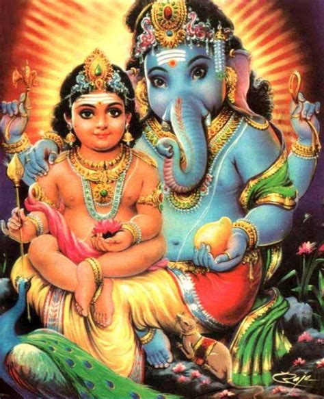 Beautiful Ganesha And Muruga Pictures