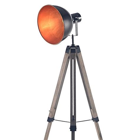 Tripod Floor Lamp With Black Wgold Bowl Shade Homewares Lighting