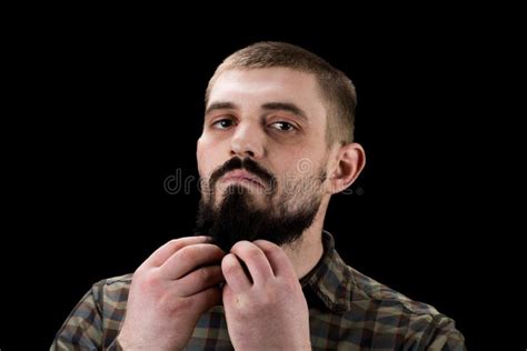 Close Up Portrait Of A Brutal Bearded Man Stock Image Image Of Funny