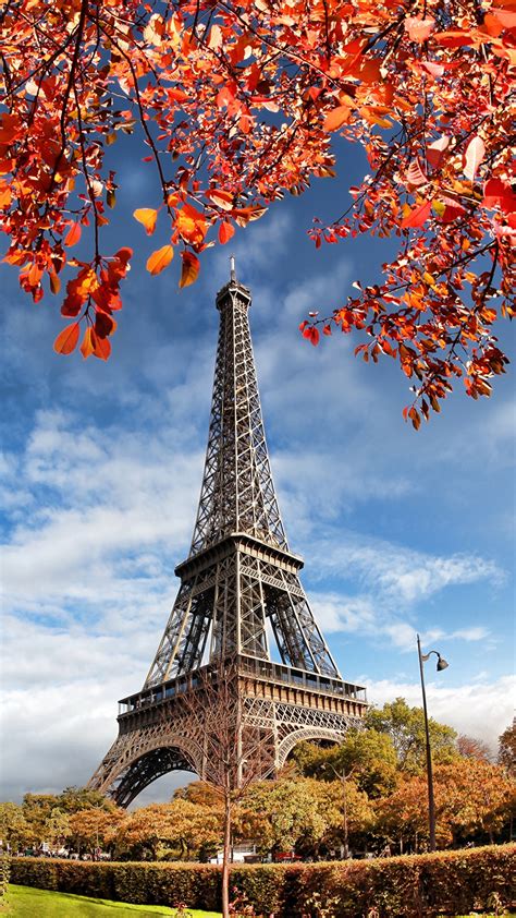 Photo Paris Eiffel Tower France Autumn Cities 1080x1920