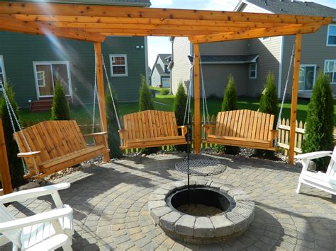 Hanging swings around fire pit. Porch Swings Fire Pit Circle - Porch Swings - Patio Swings - Outdoor Swings