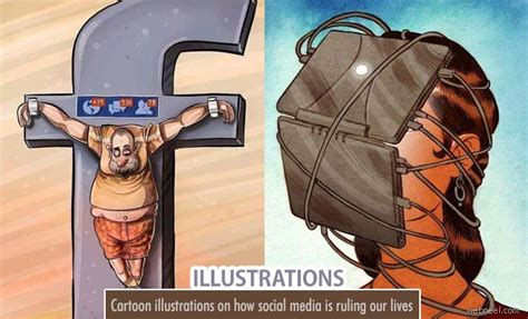 Creative Cartoon Illustrations On How Social Media Is Ruling Our Lives